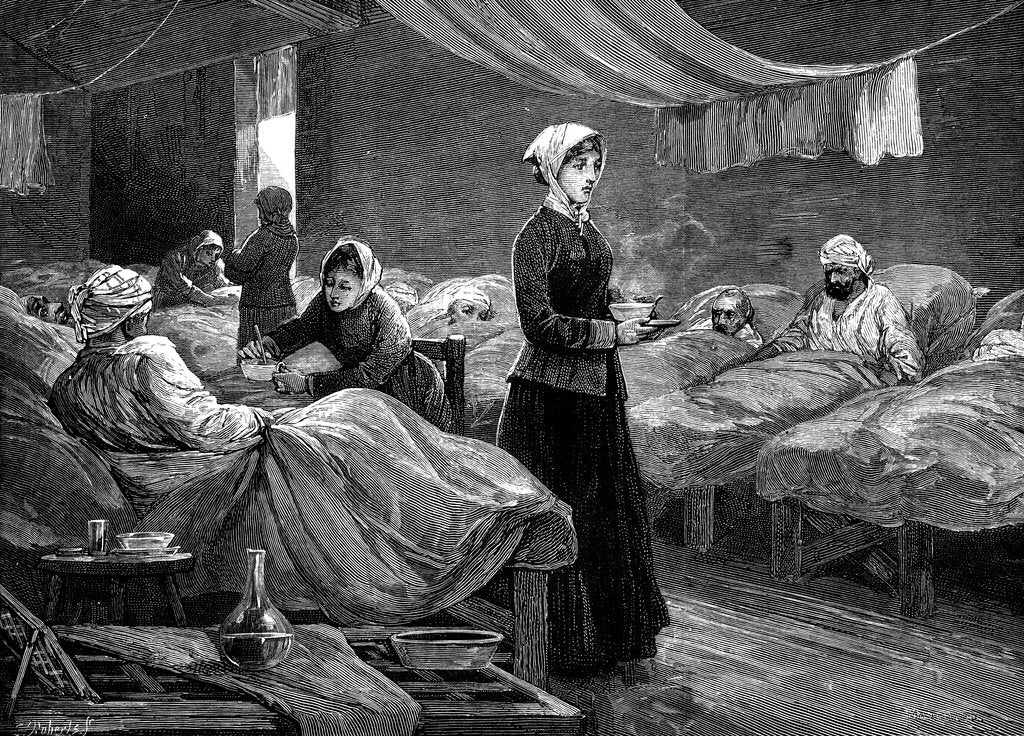 Detail of Florence Nightingale in the barrack hospital at Scutari, c1880 by Unknown