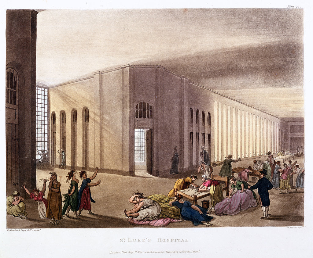 Detail of St Luke's Hospital, Old Street, London, 1808-1811 by Thomas Rowlandson