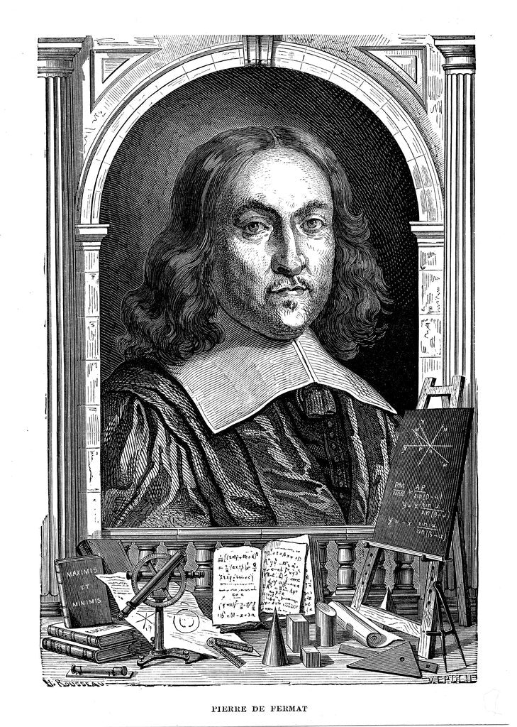 Detail of Pierre de Fermat, 17th century French mathematician, 1870 by Unknown