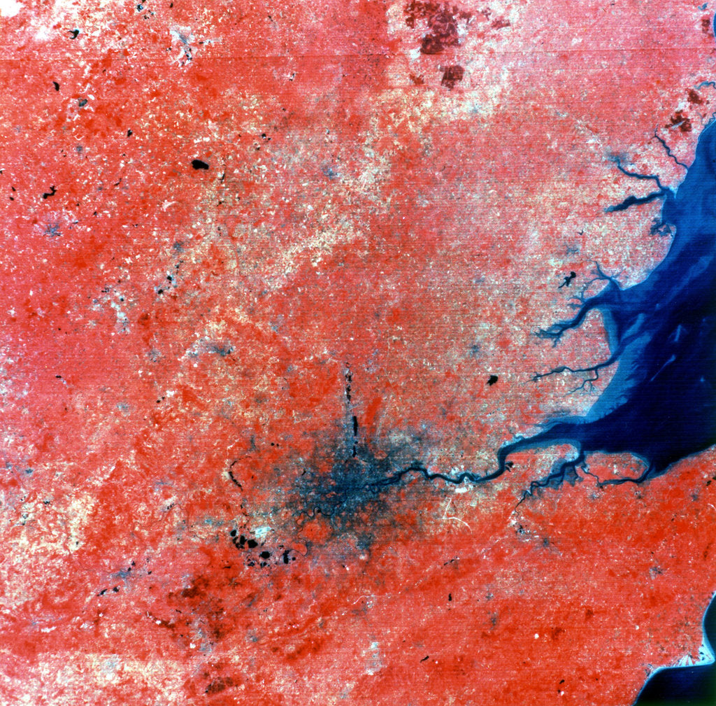 Detail of Composite photograph of London taken by Landsat 2, 29 July 1975 by Unknown