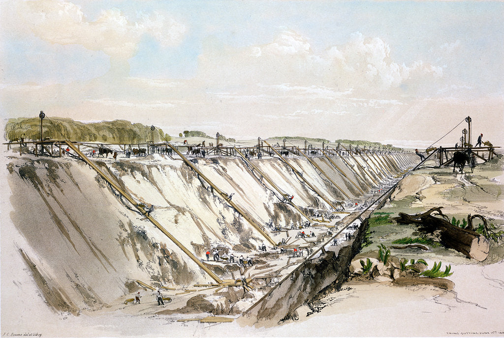 Detail of Tring cutting, London & Birmingham Railway, 17 June 1837 (1839) by John Cooke Bourne