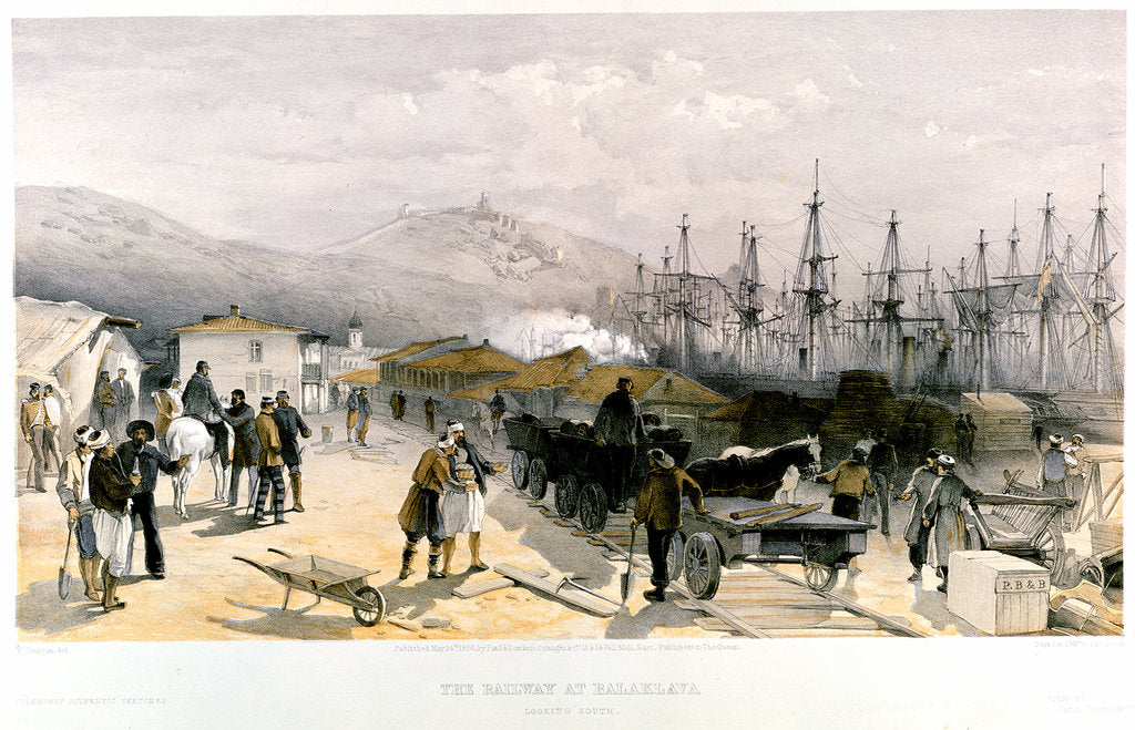 Detail of The Railway at Balaklava, 1855-1856 by William Simpson