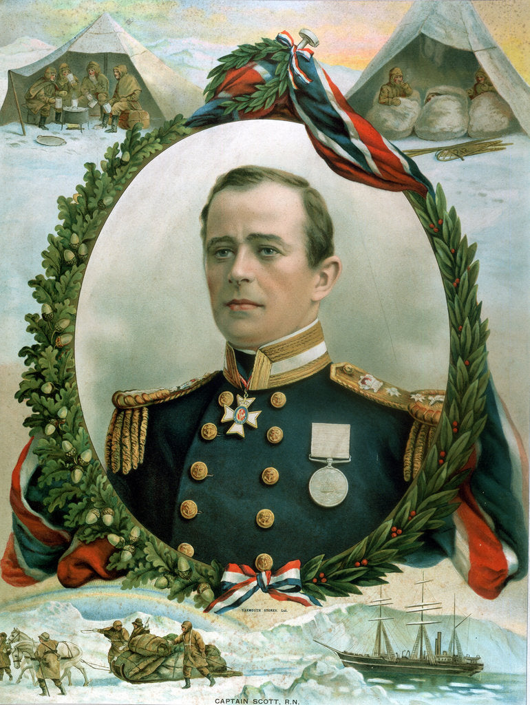 Detail of Robert Falcon Scott, British Antarctic explorer, 1914 by Unknown