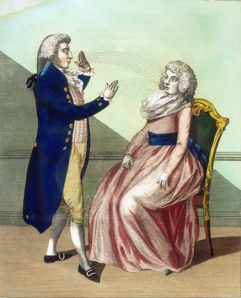 Detail of Hypnotist mesmerising a patient, c1795 by Unknown