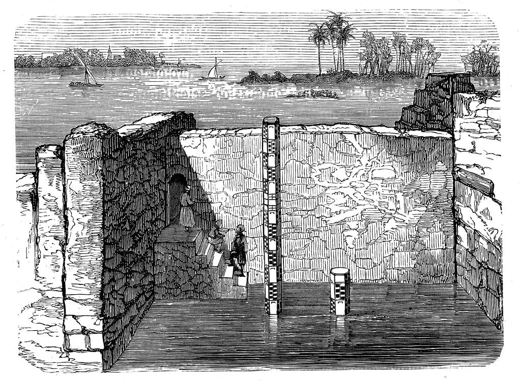 Detail of Remains of a Nilometer, an ancient device for measuring the annual inundation of the Nile, c1885 by Unknown