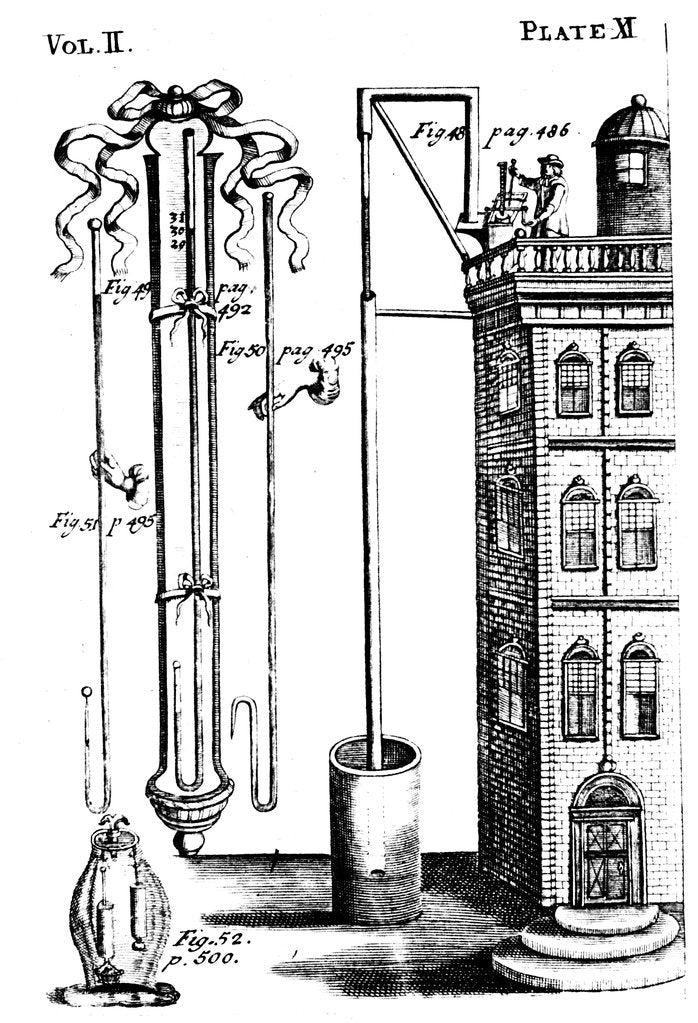 Detail of Robert Boyle's experiments with air pumps, 1725 by Unknown