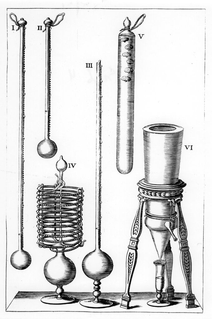 Detail of Early thermometers, 1691 by Unknown