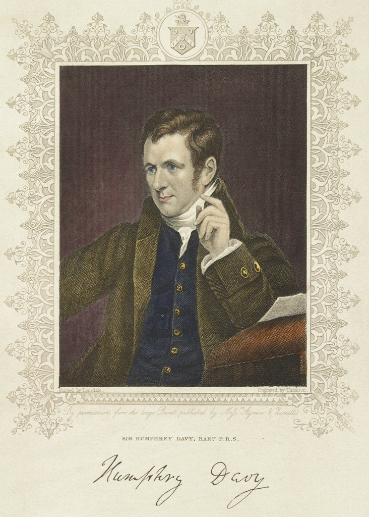 Detail of Humphry Davy, British chemist and inventor, 1801 by Thomson