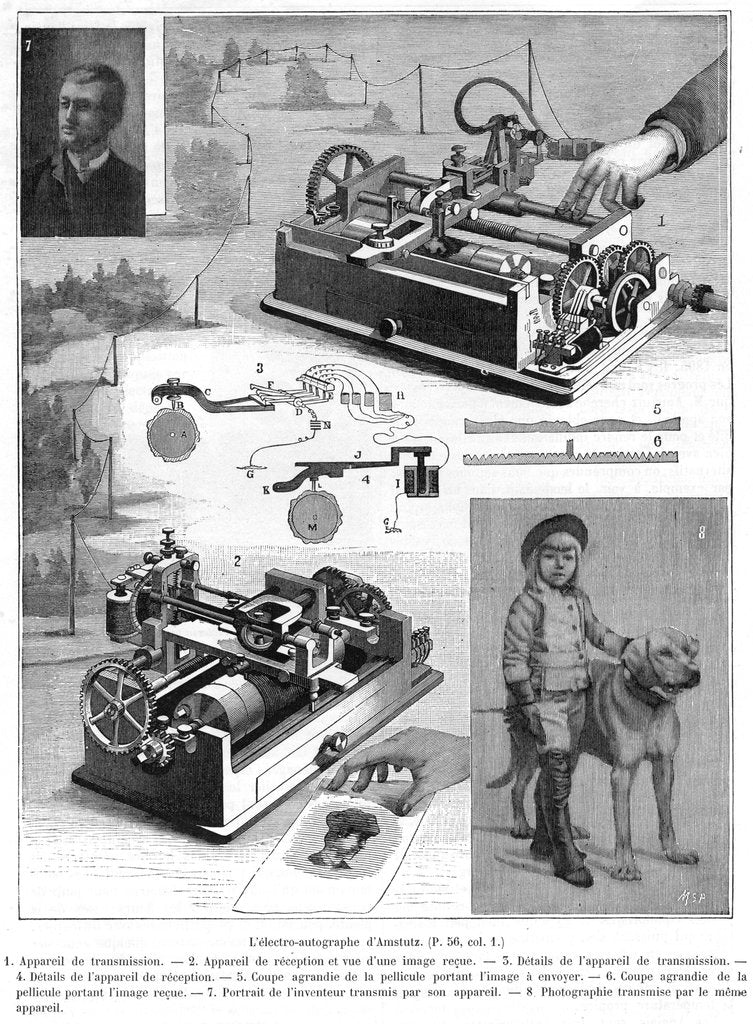 Detail of Facsimile or copying telegraph system by Amstutz of Cleveland, Ohio, USA, 1896 by Unknown