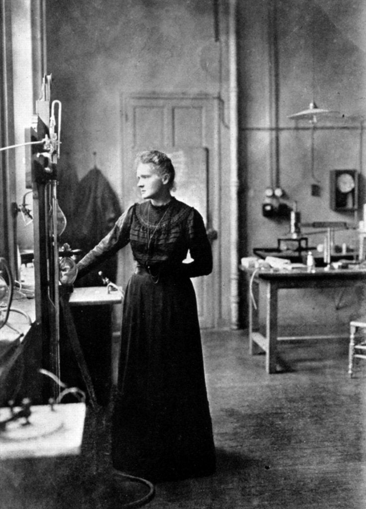 Detail of Marie Curie, Polish-born French physicist in her laboratory, 1912 by Unknown