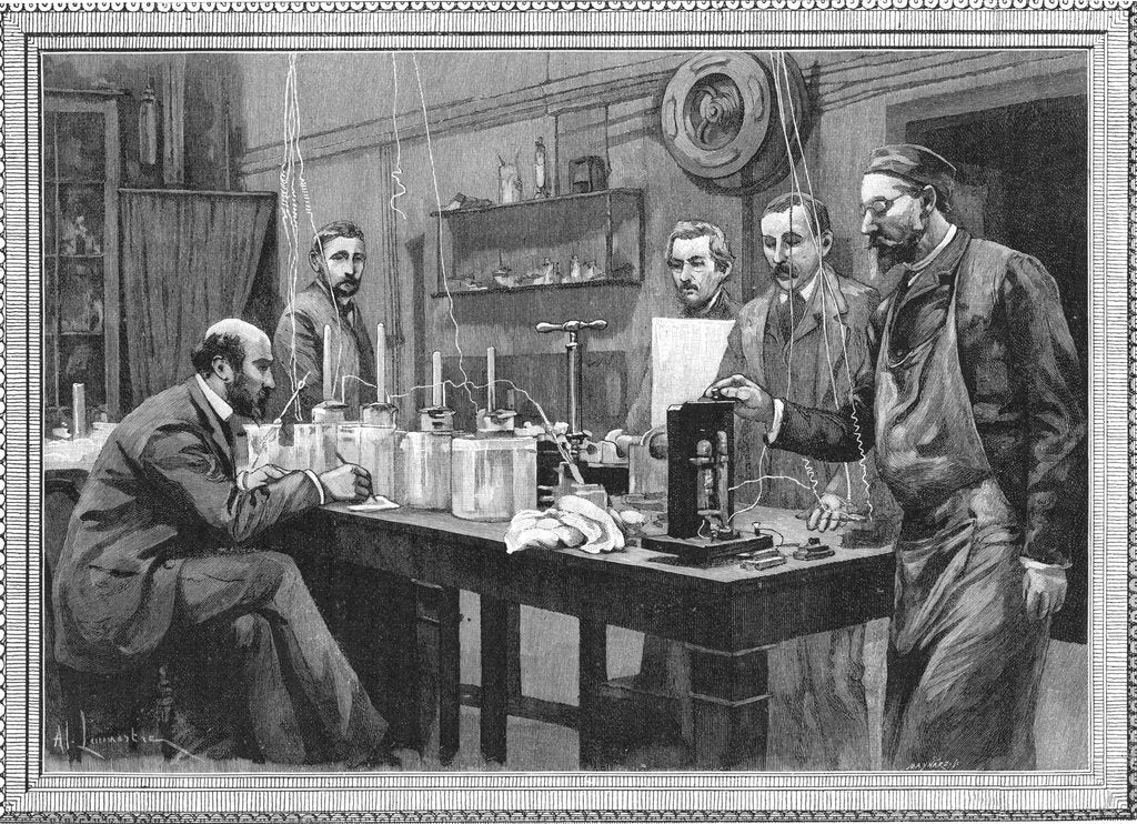 Detail of Physics research laboratory at the Sorbonne, Paris 1895 by Unknown