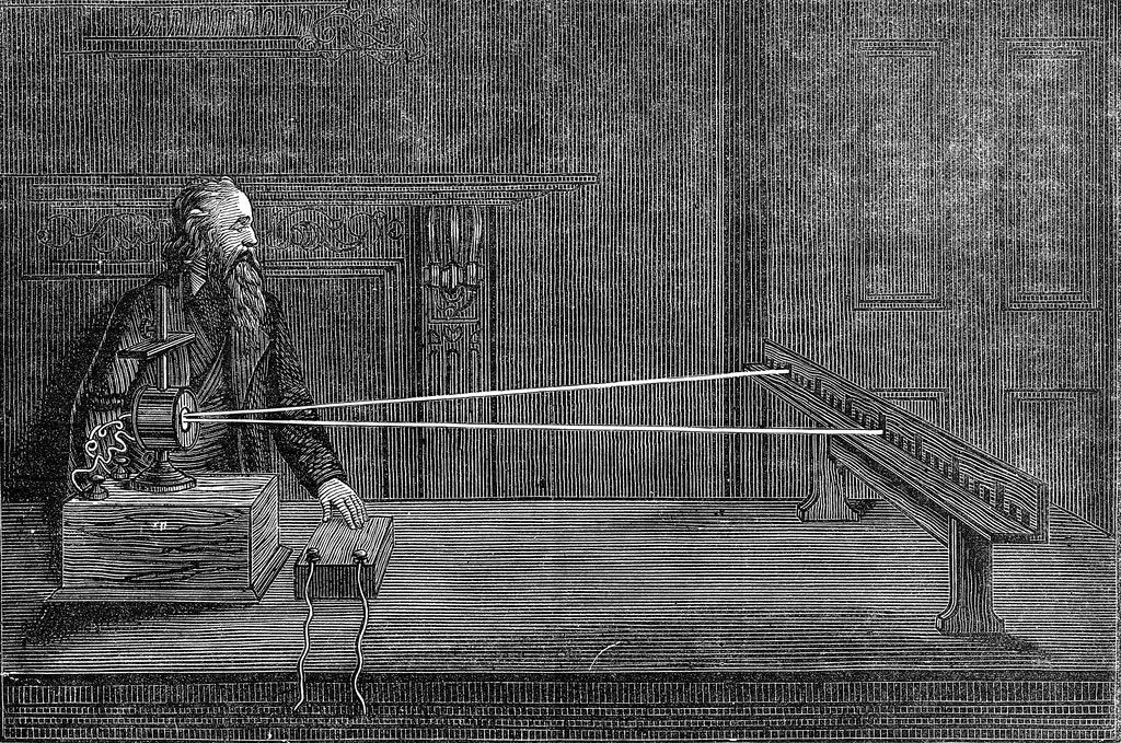 Detail of Lord Kelvin's mirror galvanometer, 1876 by Unknown