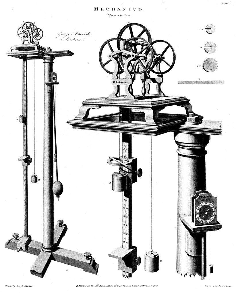 Detail of George Atwood's machine for demonstrating the effect of gravity on falling bodies, c1780 by Unknown