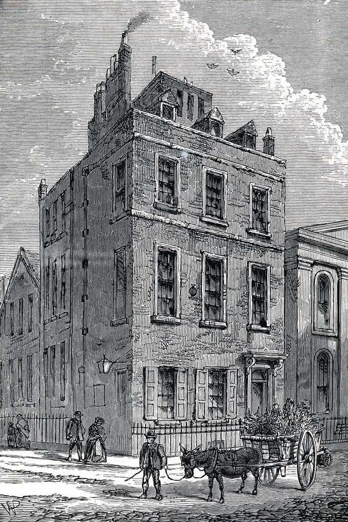 Detail of Sir Isaac Newton's house on the corner of Orange and St Martin's Streets, London, c1880 by Unknown