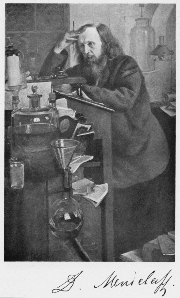 Detail of Dmitiri Ivanovich Mendeleyev (1834-1907), Russian chemist, c1900s by Unknown