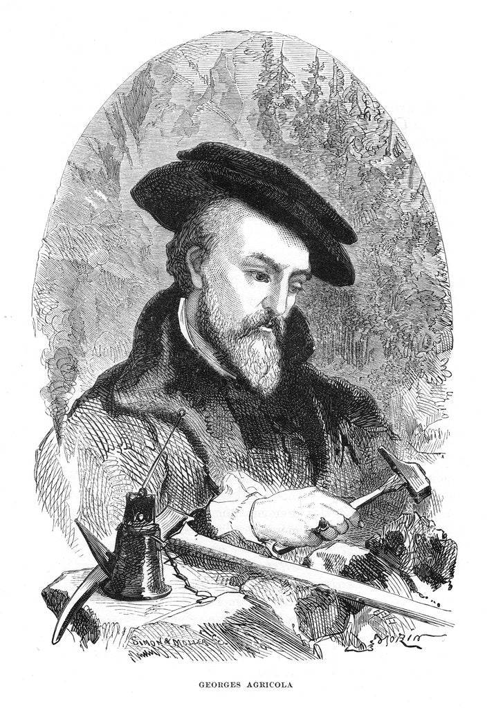 Detail of Georgius Agricola, 16th century German physician, mineralogist and metallurgist by Unknown