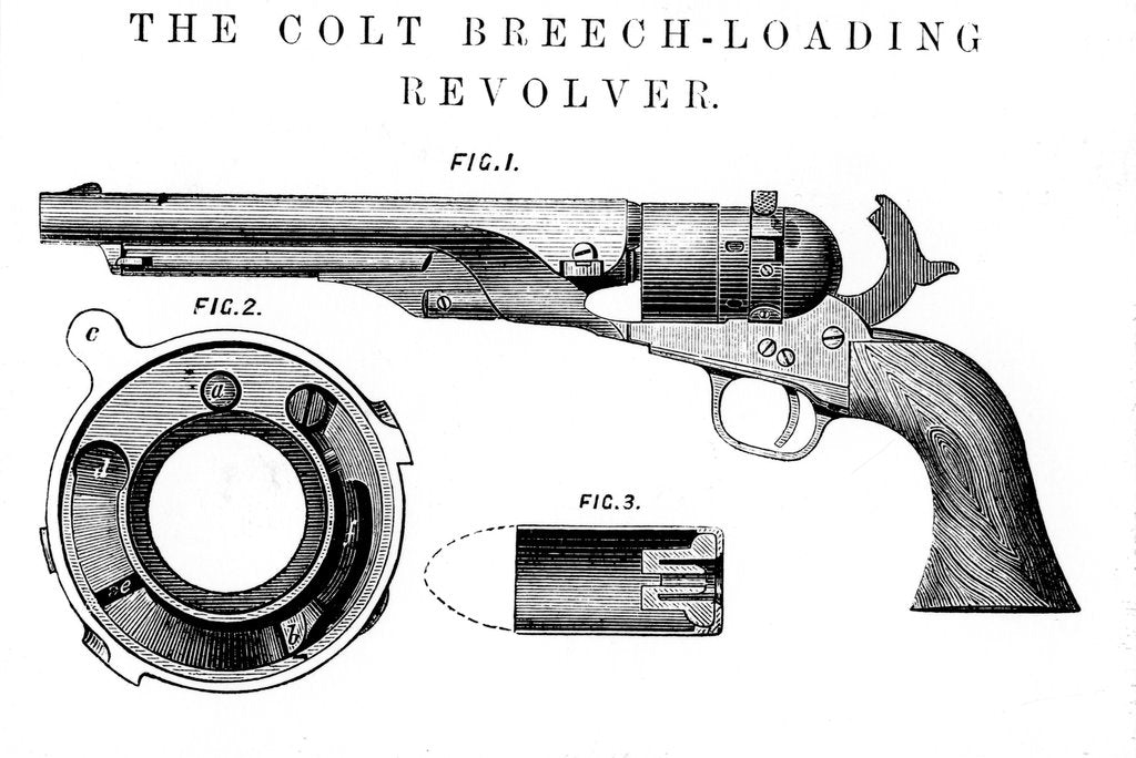 Detail of Colt Frontier revolver, invented by Samuel Colt (1814-62), c1850 by Unknown