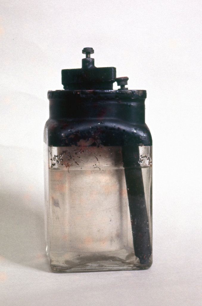 Detail of Leclanche wet cell, an early storage battery, 20th century by Unknown