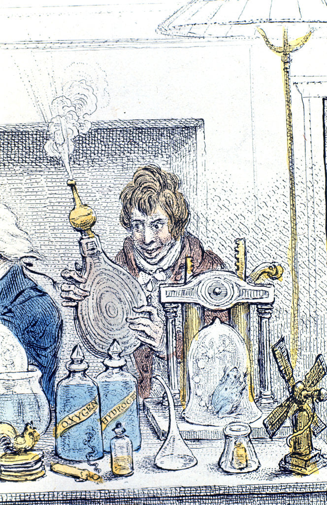 Detail of Humphry Davy, British chemist and inventor, 1802 by James Gillray