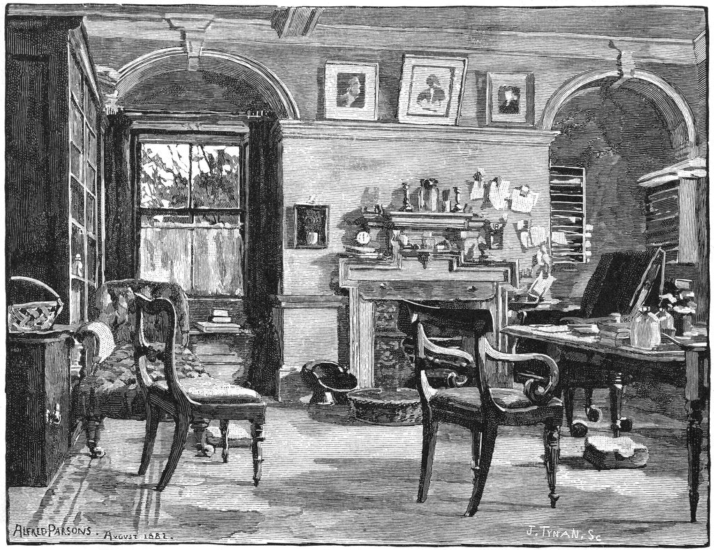 Detail of Darwin's study at Down House, his home near Beckenham, Kent, 1883 by Unknown