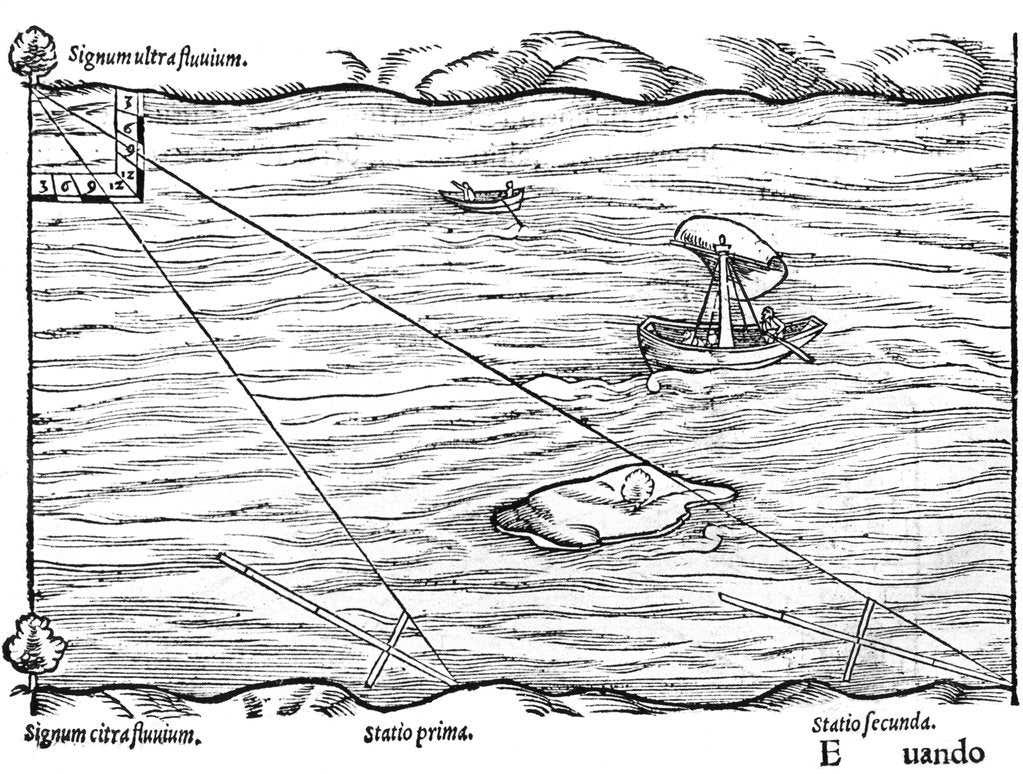 Detail of Cross-staffs used for surveying, 1551 by Unknown