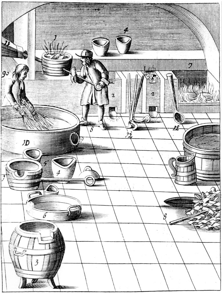 Detail of Preparation of copper and silver to be alloyed for production of coins, 1683 by Unknown