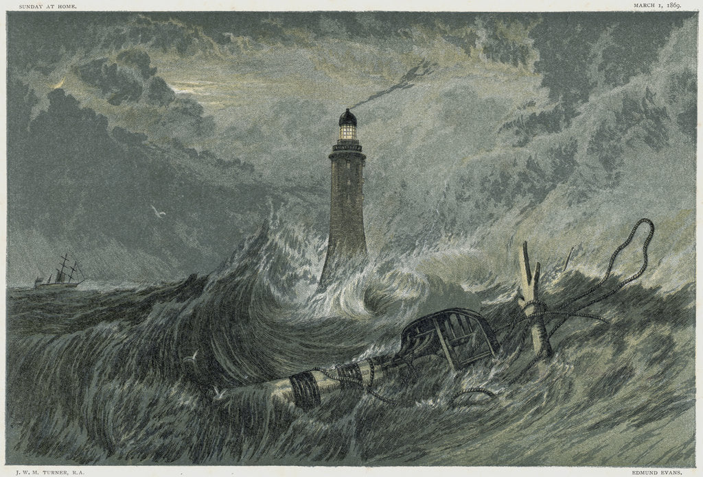 Detail of Third Eddystone lighthouse, 19th century by Unknown