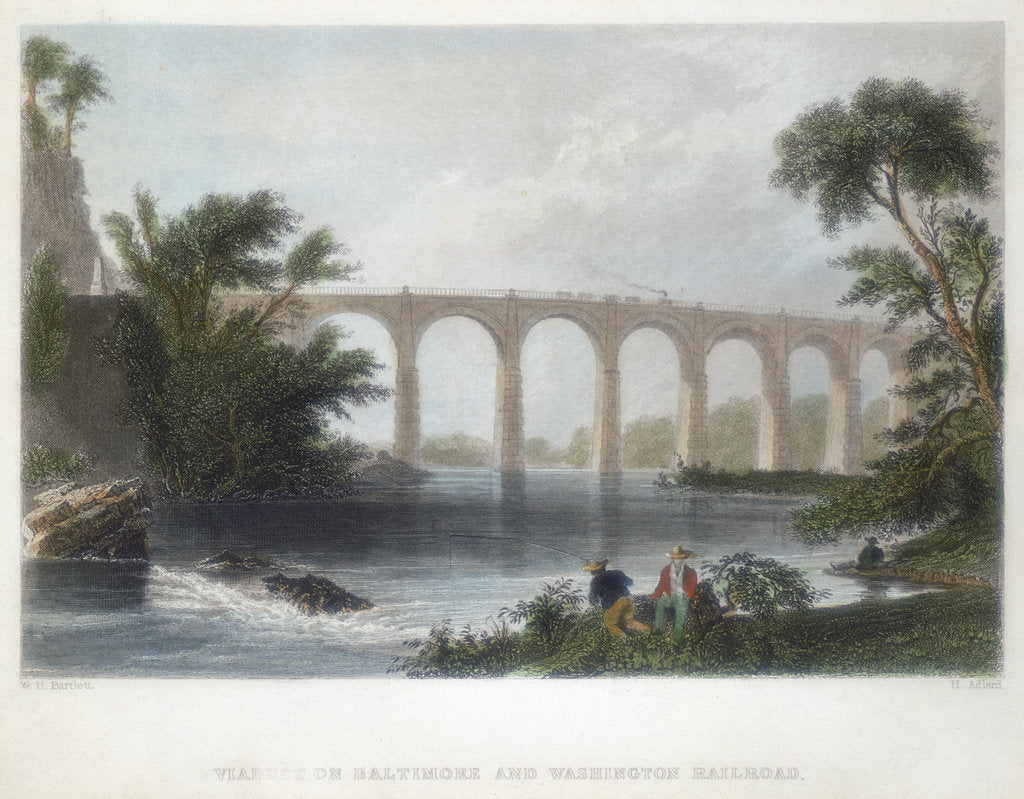 Detail of Viaduct on the Baltimore & Washington Railroad, c1838 by Henry Adlard