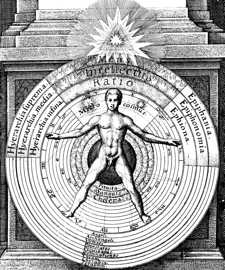 Detail of The relation of Man, the microcosm, with the Universe, the macrocosm, c1617 by Unknown