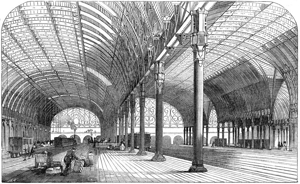 Detail of Paddington Station, the London terminus of the Great Western Railway, 1854 by Unknown