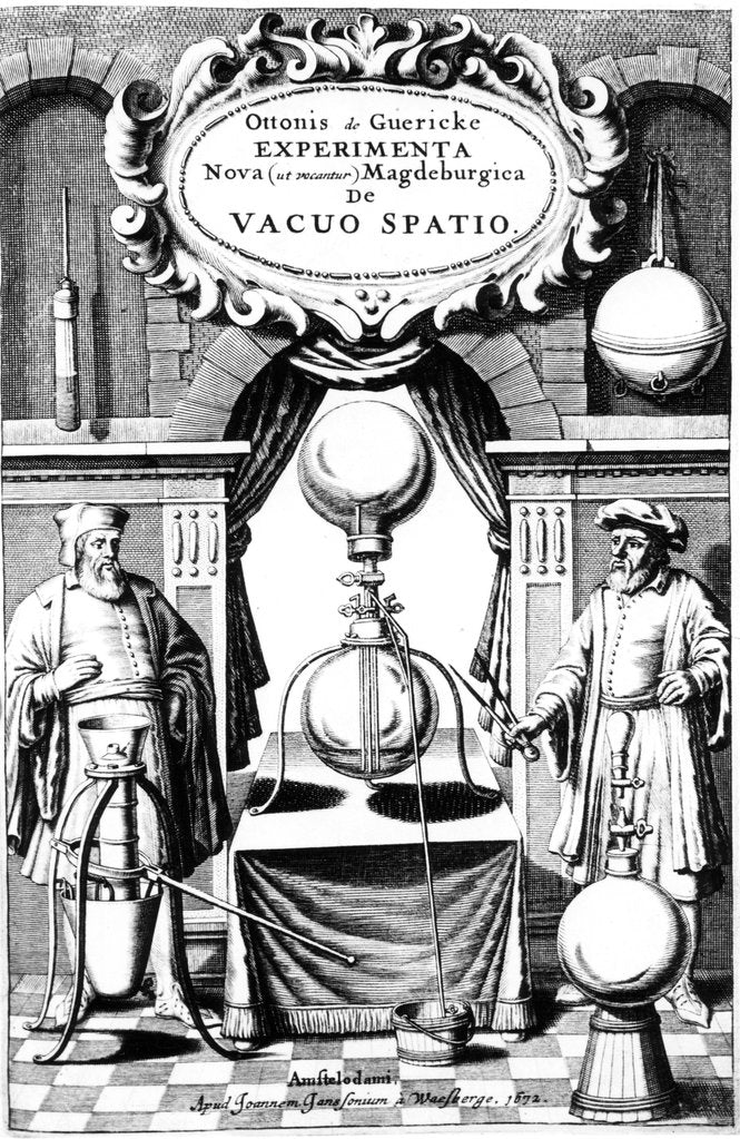 Detail of Title page of Experimenta Nova, ut vocant, Magdeburgica, de vacuo Spatio, (Amsterdam, 1672) by Unknown