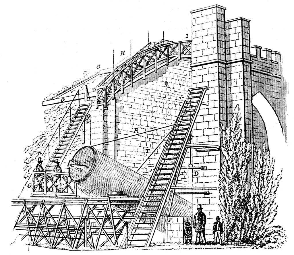 Detail of Lord Rosse's 72 in/1.8m reflecting telescope, 1849 by Unknown