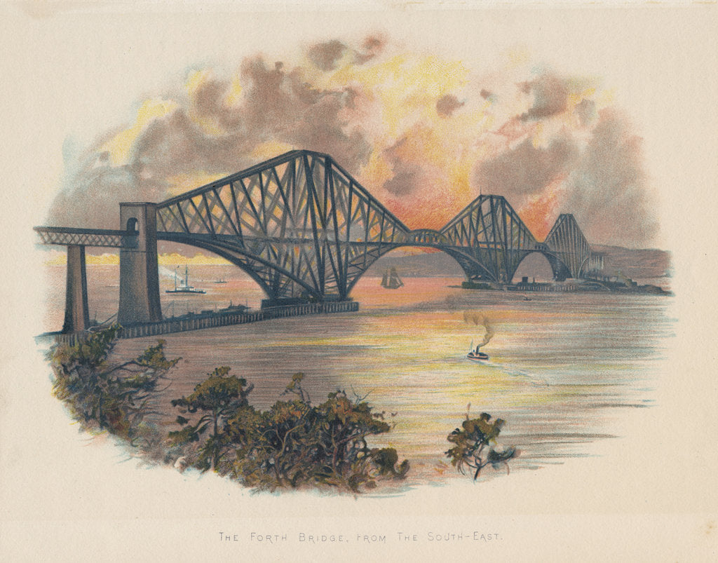 Detail of Forth Railway Bridge from the south-east, Scotland, c1895 by Unknown