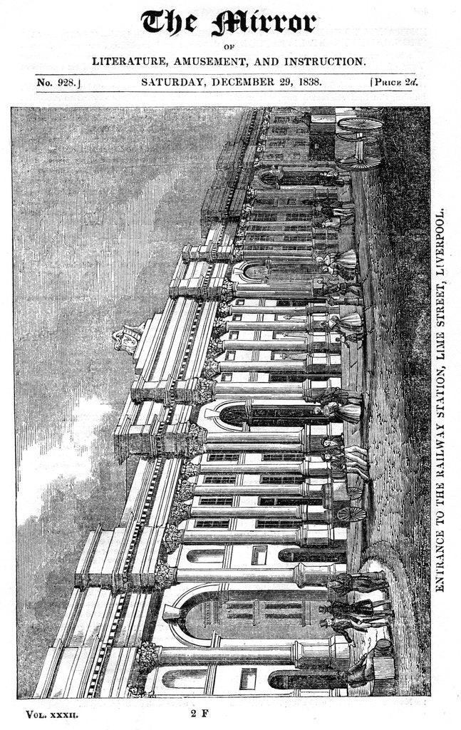 Detail of Façade of Lime Street Station, Liverpool, 1838 by Unknown