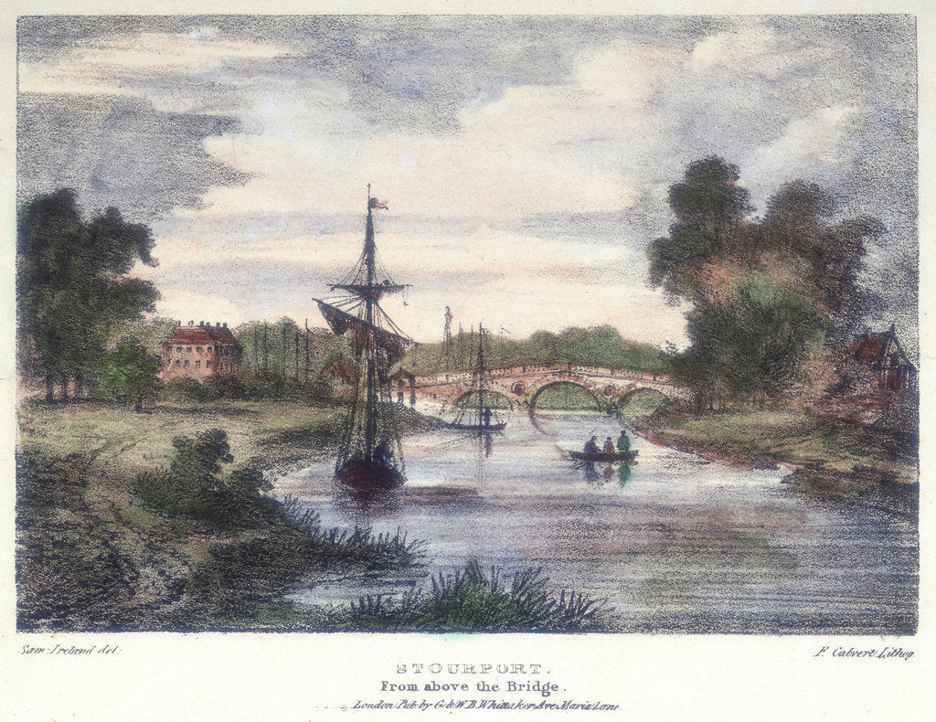 Detail of Stourport-on-Severn, Worcestershire, from above the bridge, c1795 by Samuel Ireland