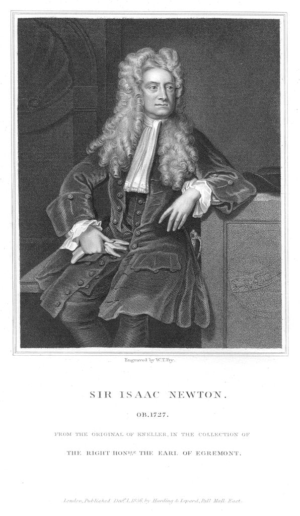 Detail of Isaac Newton, English mathematician and physicist, 1836 by William Thomas Fry