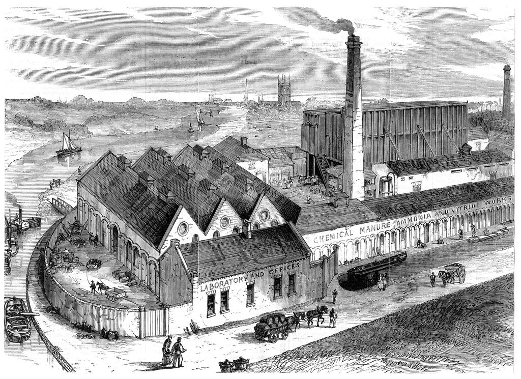 Detail of Webb's chemical factory, Diglis, Worcestershire, 1869 by Unknown