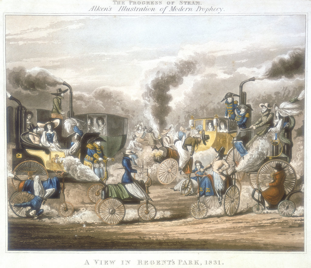 Detail of The Progress of Steam. A View in Regent's Park, 1831, 1828 by Unknown