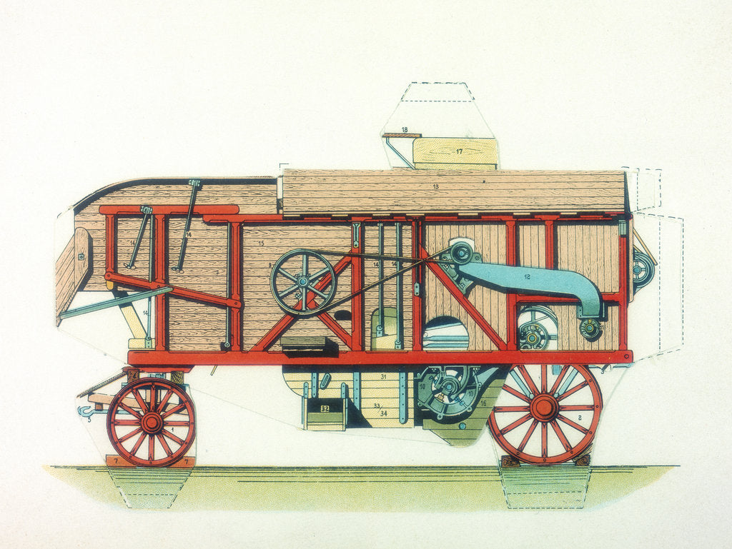 Detail of Portable threshing machine, c1910 by Unknown