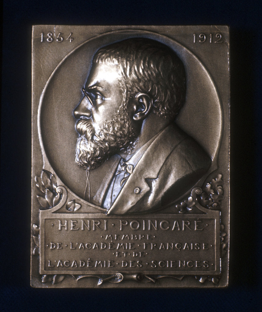 Detail of Plaquette commemorating the death of Henri Poincare, French mathematician, 1912 by Unknown