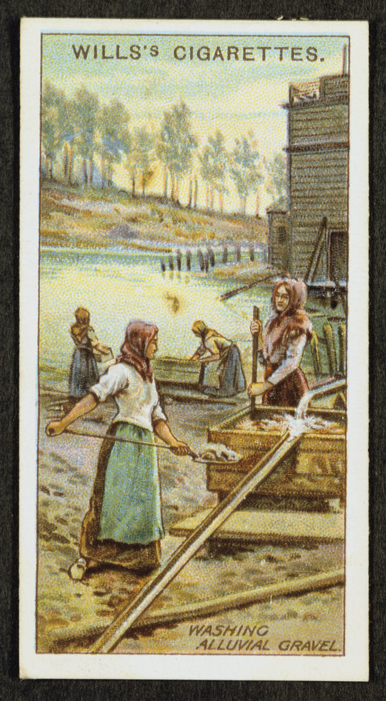 Detail of Women washing the precious metal platinum from alluvial gravels, Urals, Russia, 1916 by Unknown