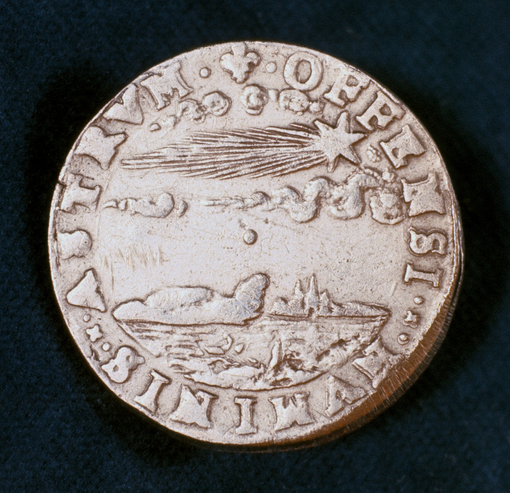 Detail of Obverse of a medal commemorating the bright comet of 1577 by Unknown