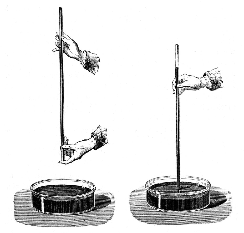 Detail of Torricelli's demonstration of the effect of atmospheric pressure on a column of liquid, 1643 (1873) by Unknown