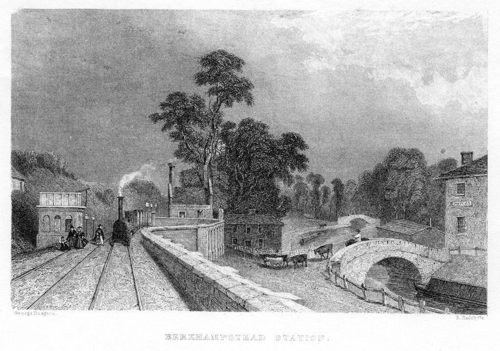 Detail of Berkhamsted Station, Hertfordshire, on the London and Birmingham Railway, c1860 by Unknown