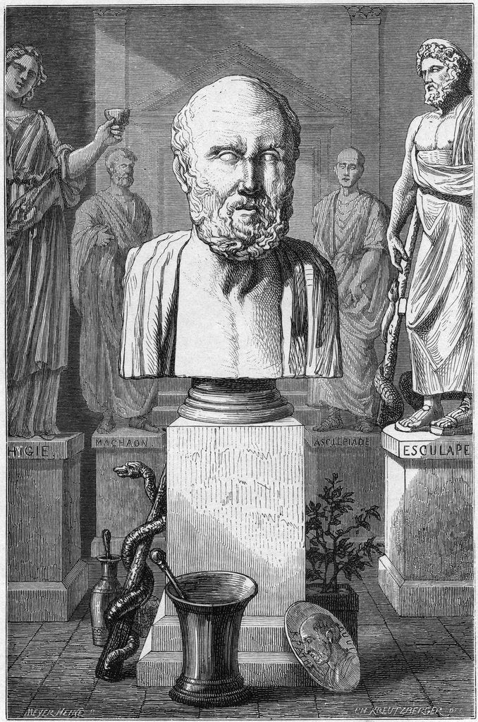 Detail of Hippocrates of Cos, Ancient Greek physician, 1866 by Unknown