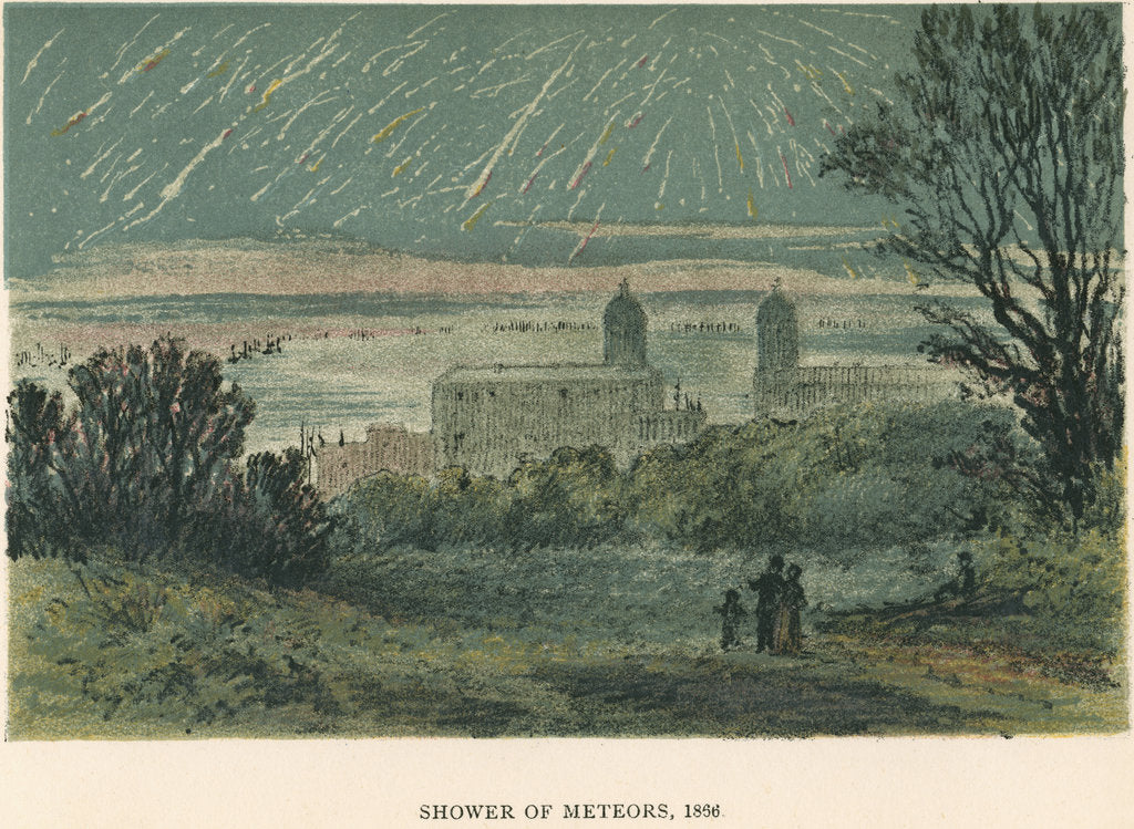 Detail of Shower of meteors (Leonids) observed over Greenwich, London, 1866 (1884) by Unknown