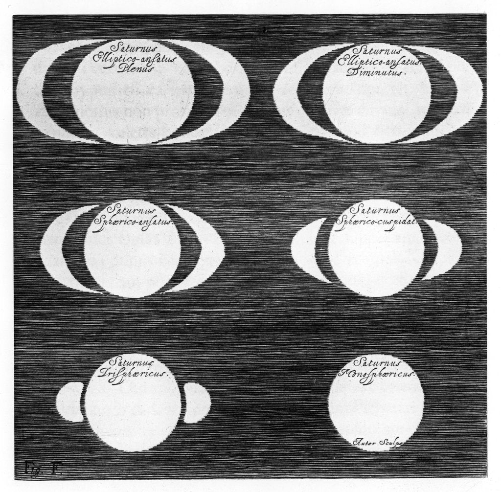 Detail of Series of observations of the planet Saturn, 1656 by Unknown