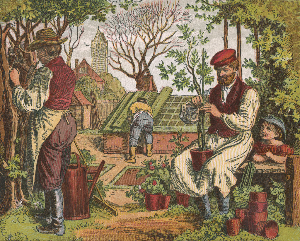 Detail of Gardening, 1871 by Oskar Pletsch