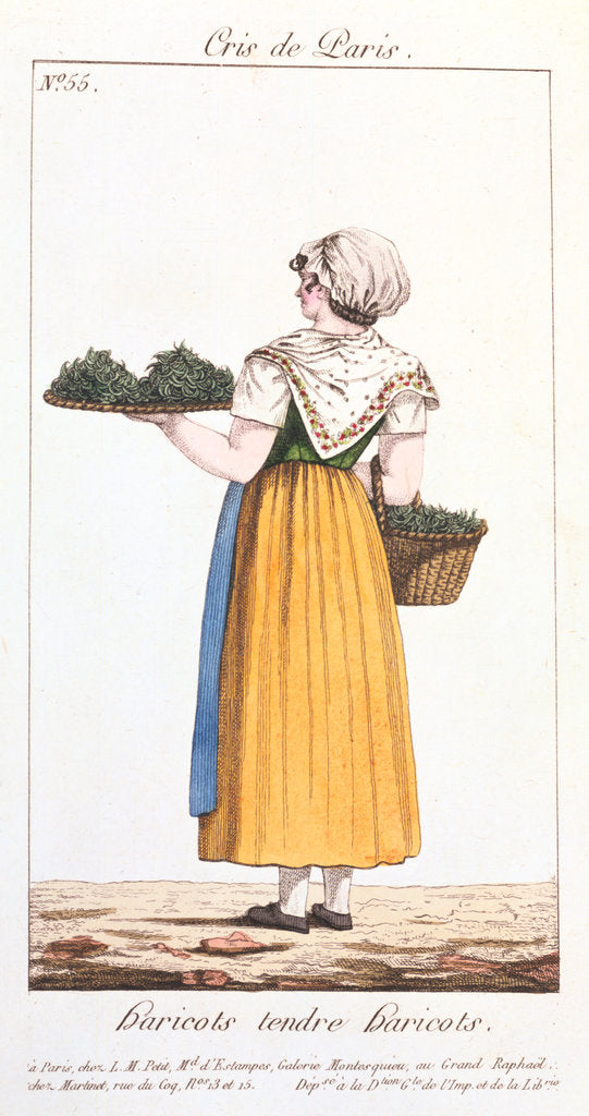 Detail of Green bean seller, 1826 by Unknown