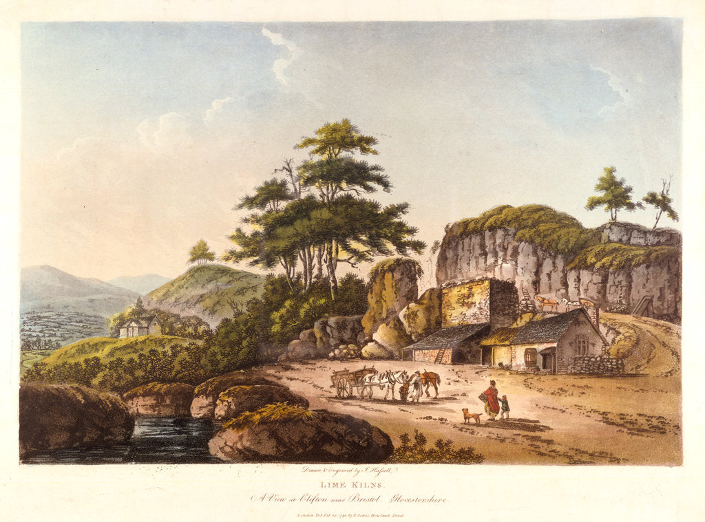 Detail of Lime Kilns. A View at Clifton near Bristol, Gloucestershire, 1798. by John Hassell